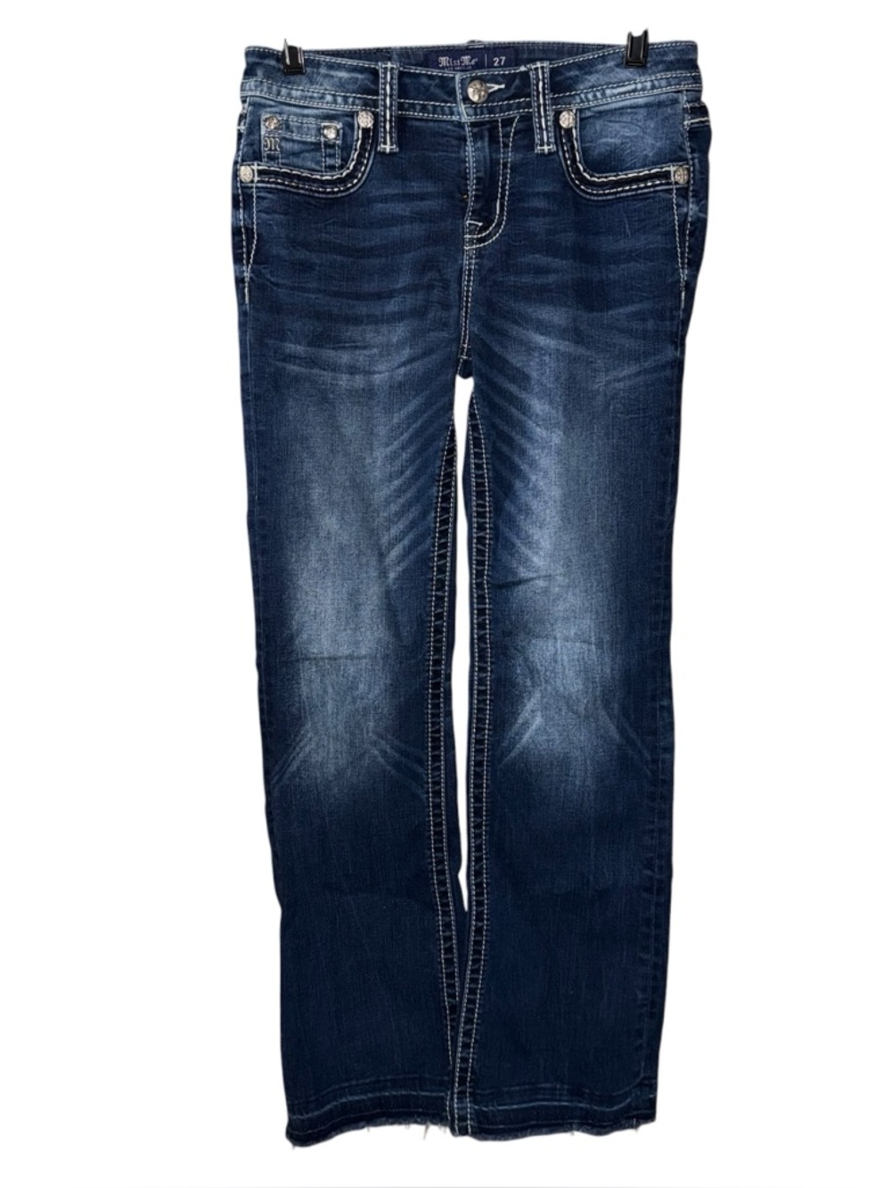 Miss Me Mid-Rise Boot Stretch Jeans Women’s Sz 27 Dark Wash Bootcut